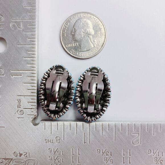 VTG Signed Joan Rivers Jewel Tone Pave Bold Clip On Earrings Vibrant Colorful - Picture 10 of 11